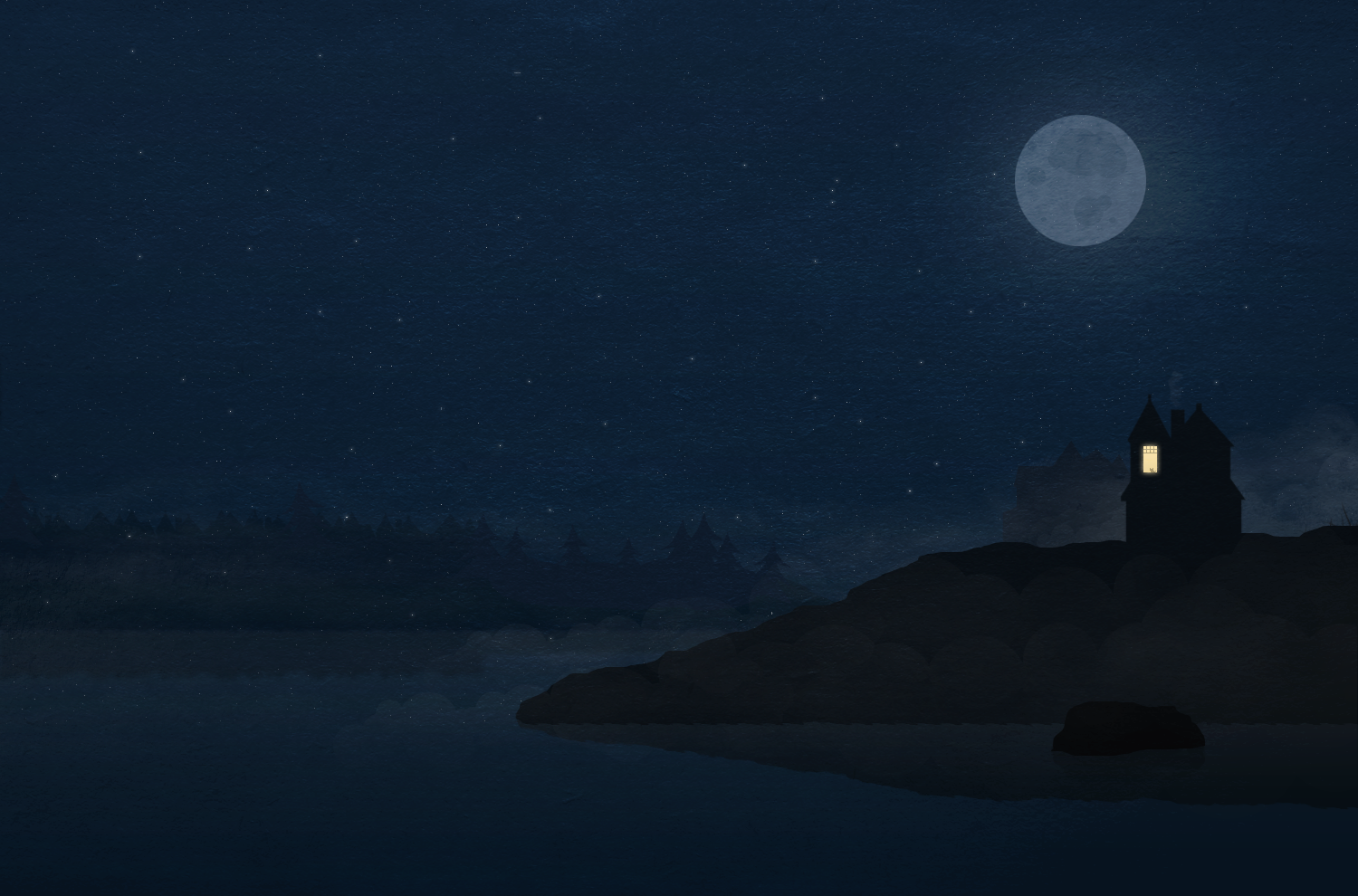 Dark Night, Full Moon Background | Opengameart.org